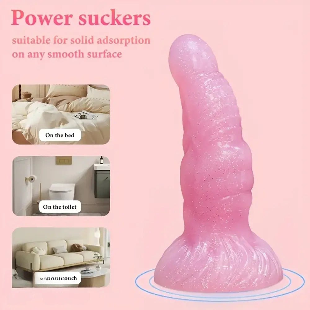 Confetti Pink G-Spot Dildo 7 in - Curved G-Spot Dildo