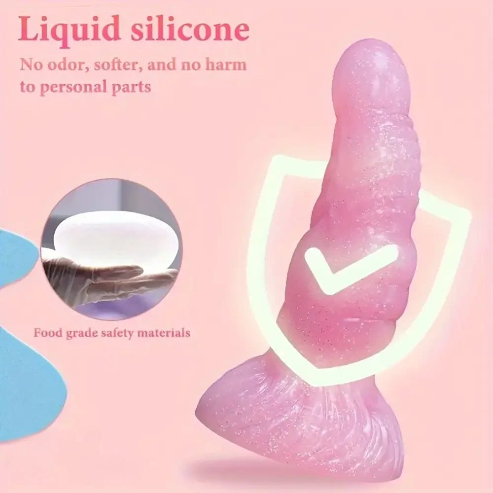 Confetti Pink G-Spot Dildo 7 in - Curved G-Spot Dildo