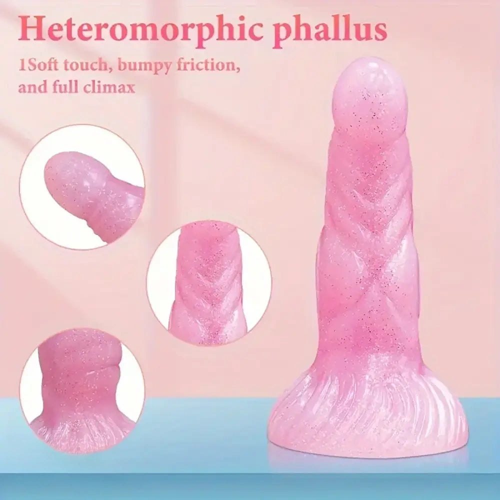 Confetti Pink G-Spot Dildo 7 in - Curved G-Spot Dildo