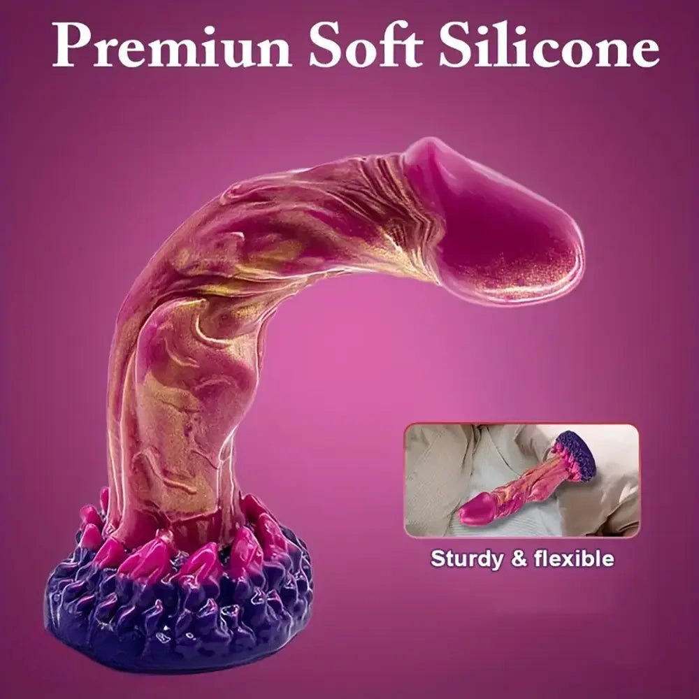 Coral Base Monster Dildo - Marbled Silicone Fantasy Dildo