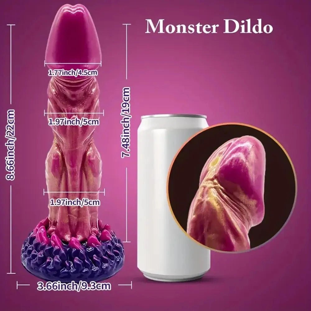 Coral Base Monster Dildo - Marbled Silicone Fantasy Dildo