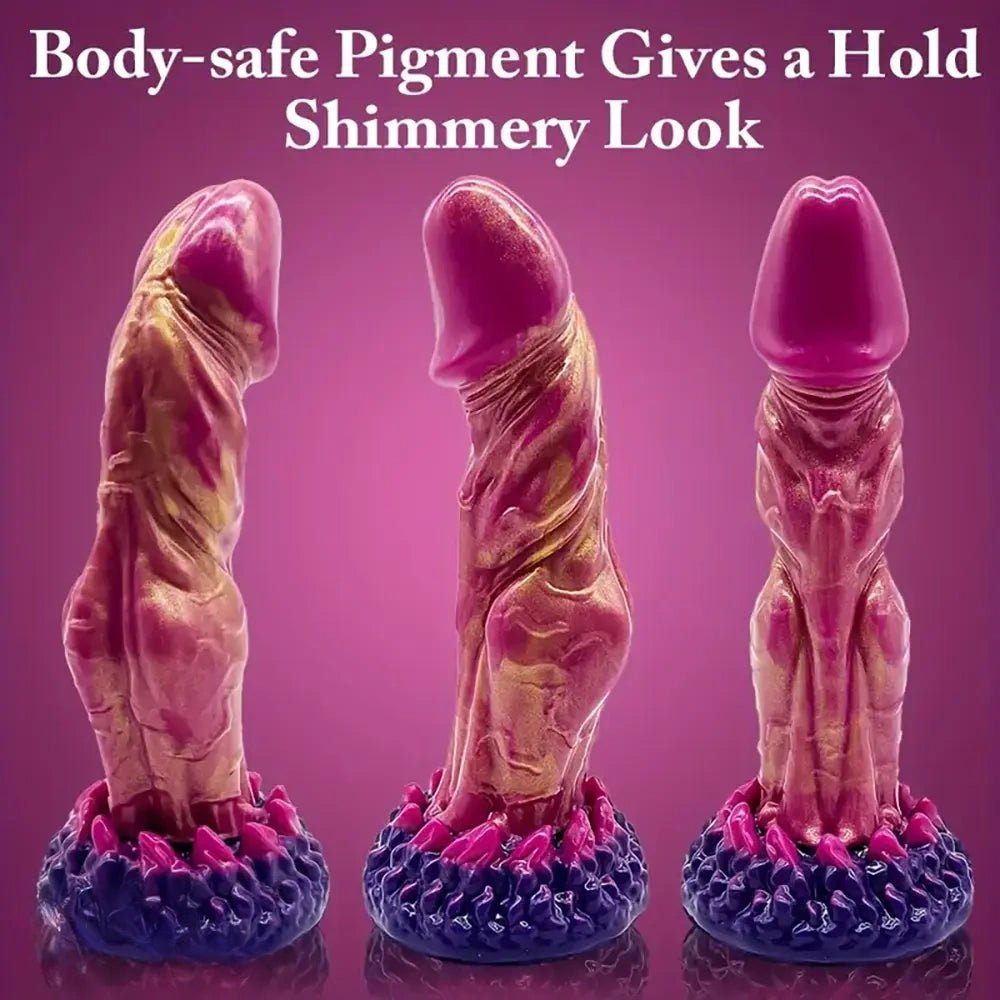 Coral Base Monster Dildo - Marbled Silicone Fantasy Dildo