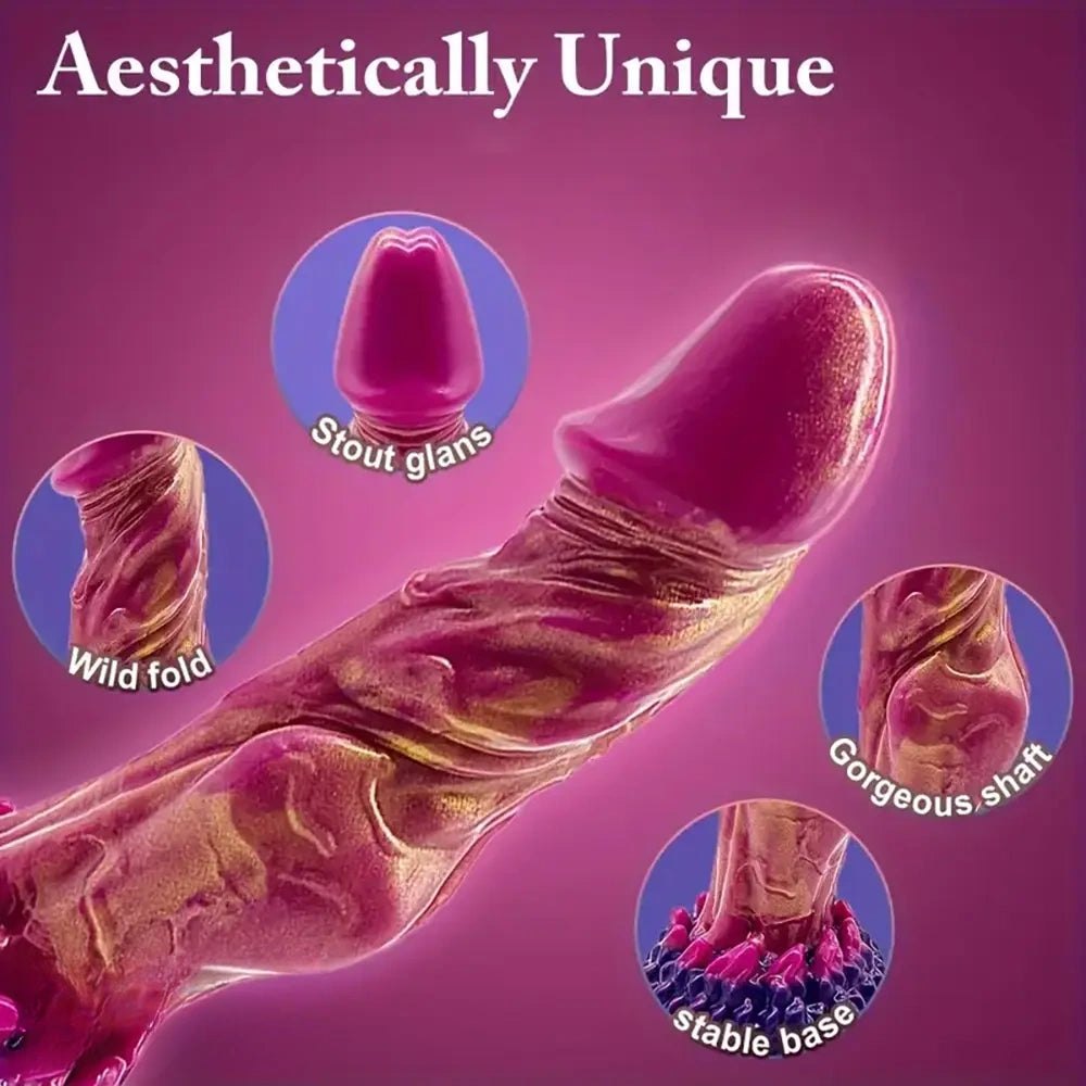 Coral Base Monster Dildo - Marbled Silicone Fantasy Dildo
