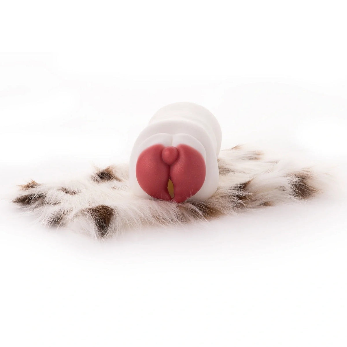 Cream Spotted Furry Masturbator - Soft Single Entry Stroker