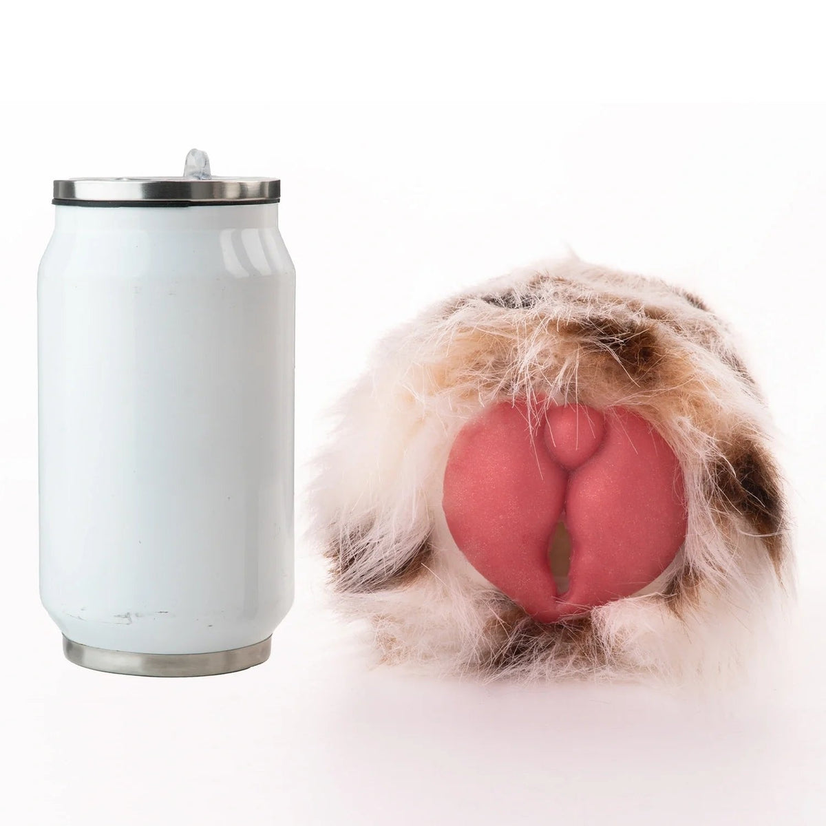 Cream Spotted Furry Masturbator - Soft Single Entry Stroker
