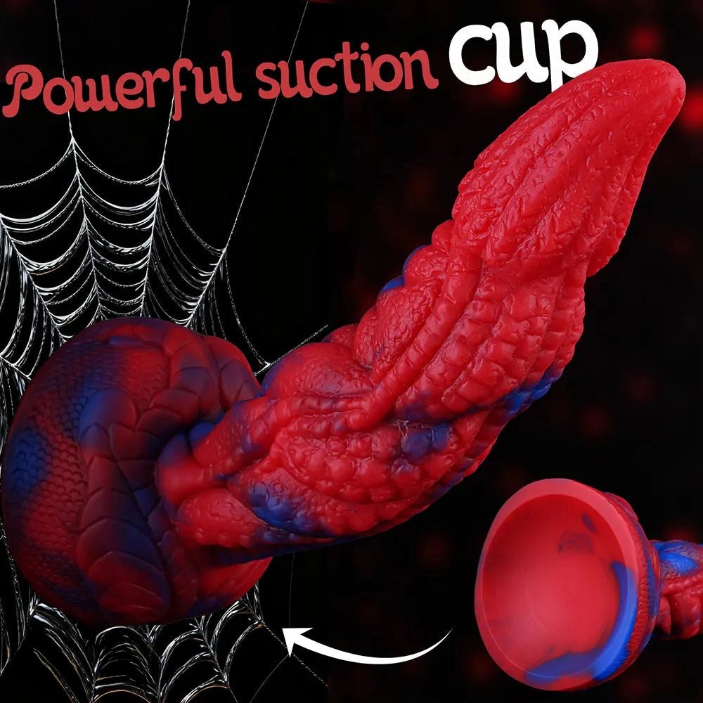 Crimson Dragon Scale Fantasy Dildo - Ridged Monster Dildo