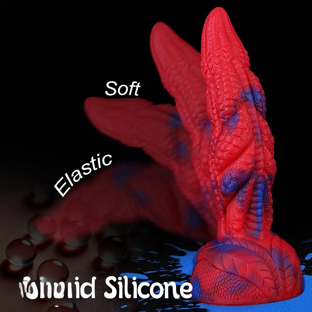 Crimson Dragon Scale Fantasy Dildo - Ridged Monster Dildo