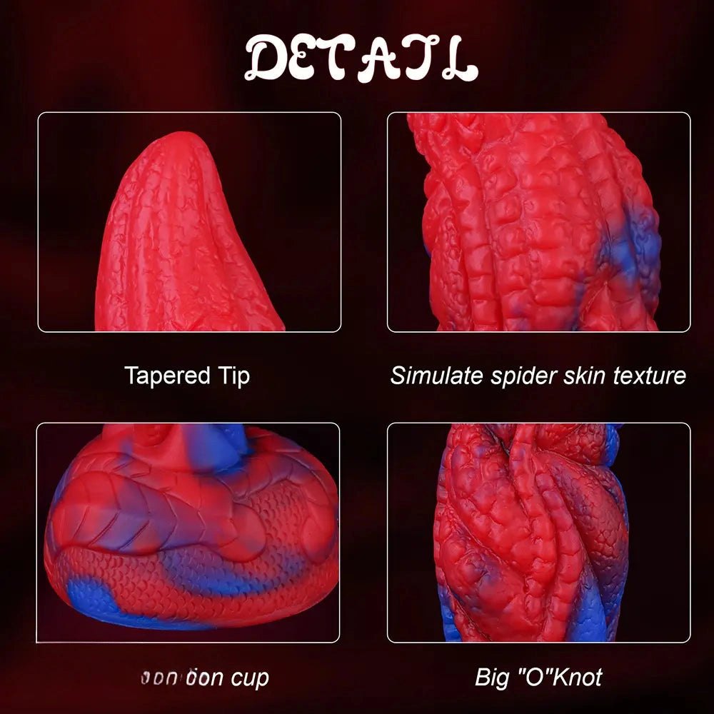 Crimson Dragon Scale Fantasy Dildo - Ridged Monster Dildo