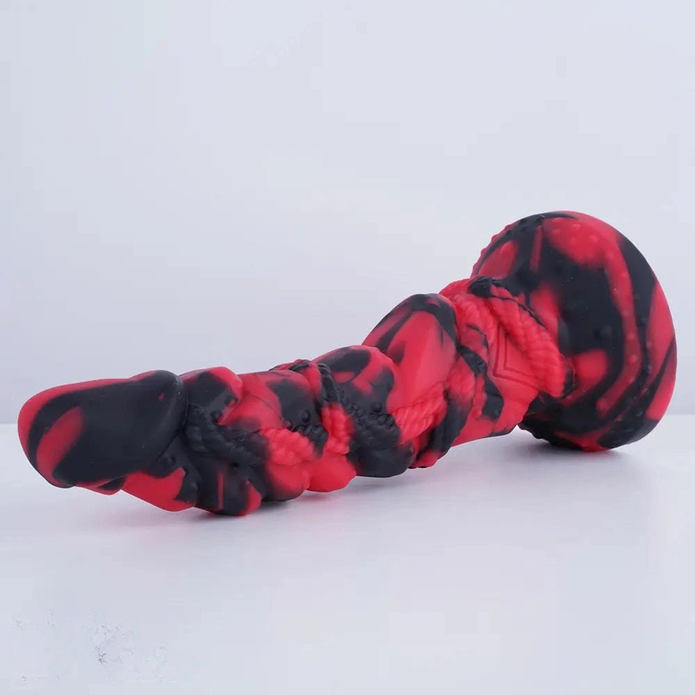 Crimson Rope Textured Fantasy Dildo - Dragon Dildo