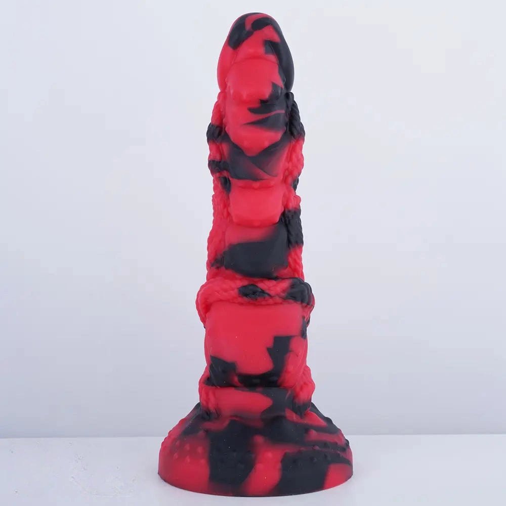 Crimson Rope Textured Fantasy Dildo - Dragon Dildo