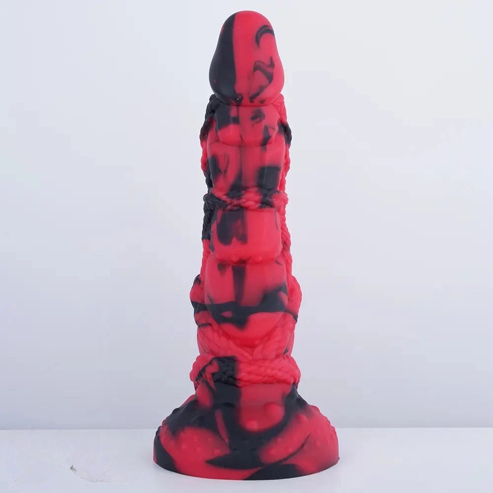 Crimson Rope Textured Fantasy Dildo - Dragon Dildo