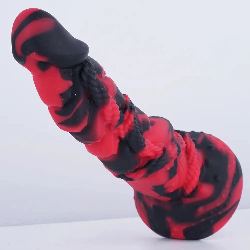 Crimson Rope Textured Fantasy Dildo - Dragon Dildo