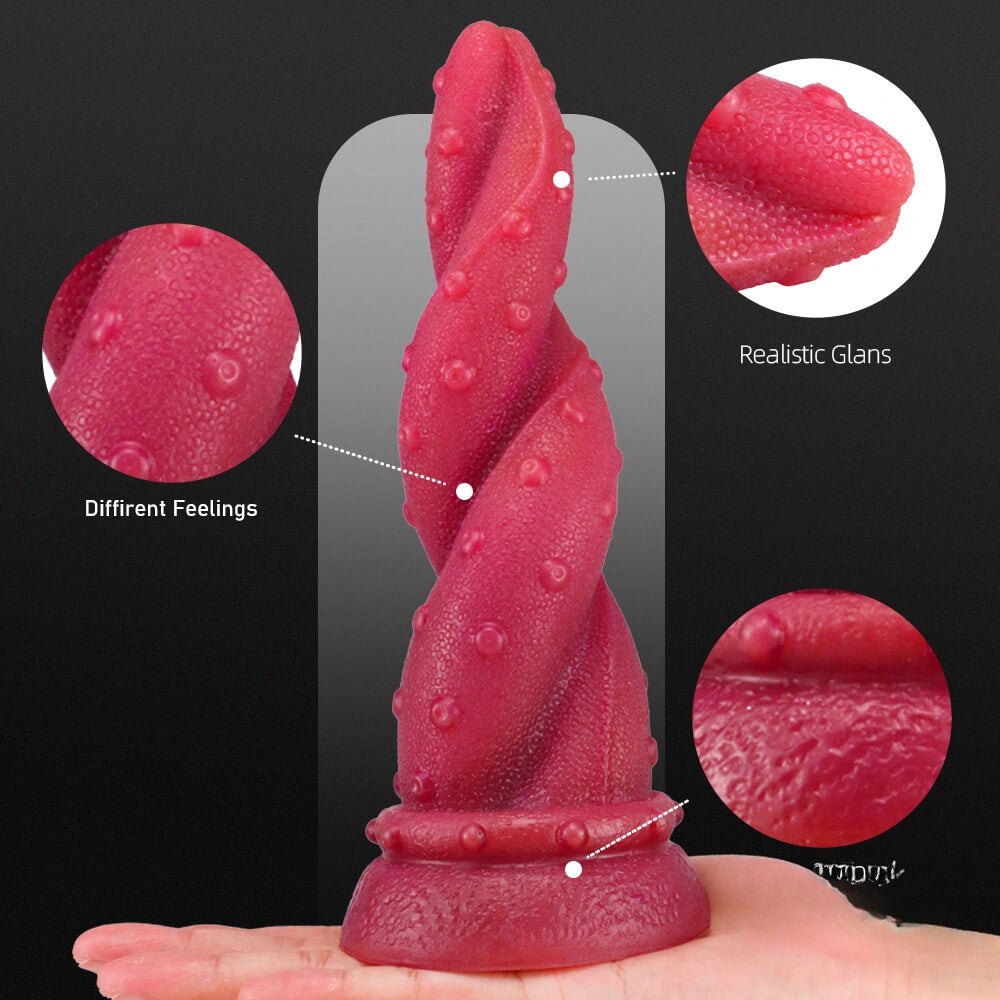 Crimson Twist Fantasy Dildo - Liquid Silicone Fantasy Dildo
