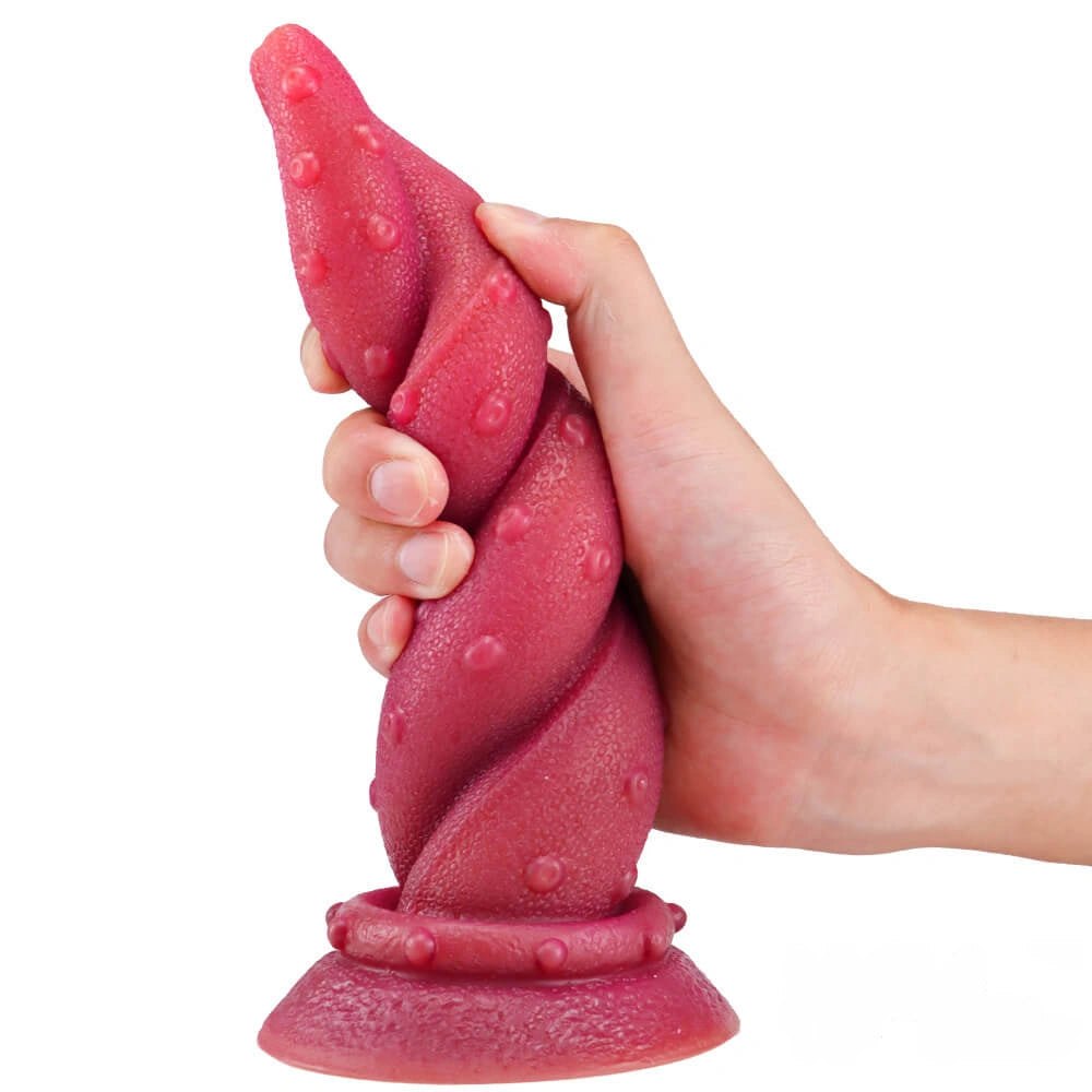 Crimson Twist Fantasy Dildo - Liquid Silicone Fantasy Dildo