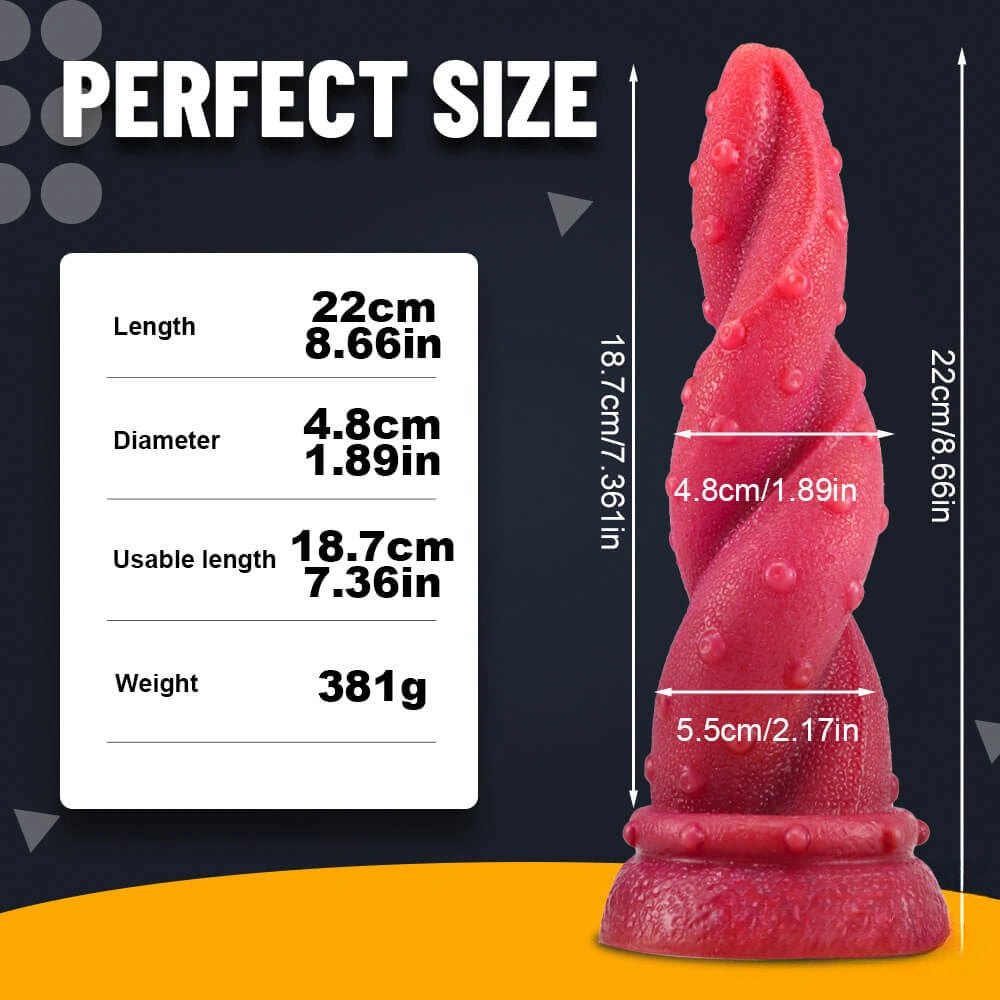 Crimson Twist Fantasy Dildo - Liquid Silicone Fantasy Dildo