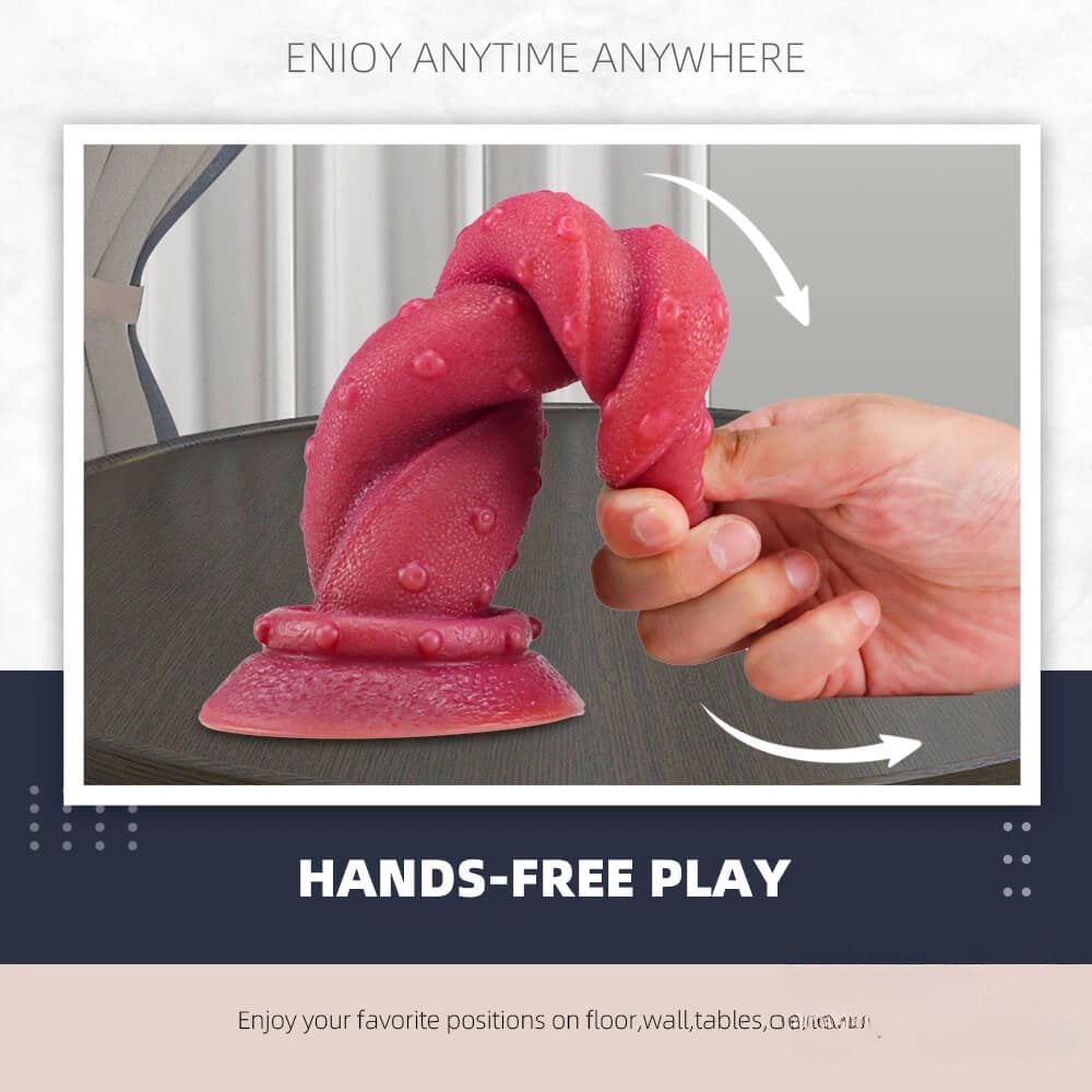 Crimson Twist Fantasy Dildo - Liquid Silicone Fantasy Dildo