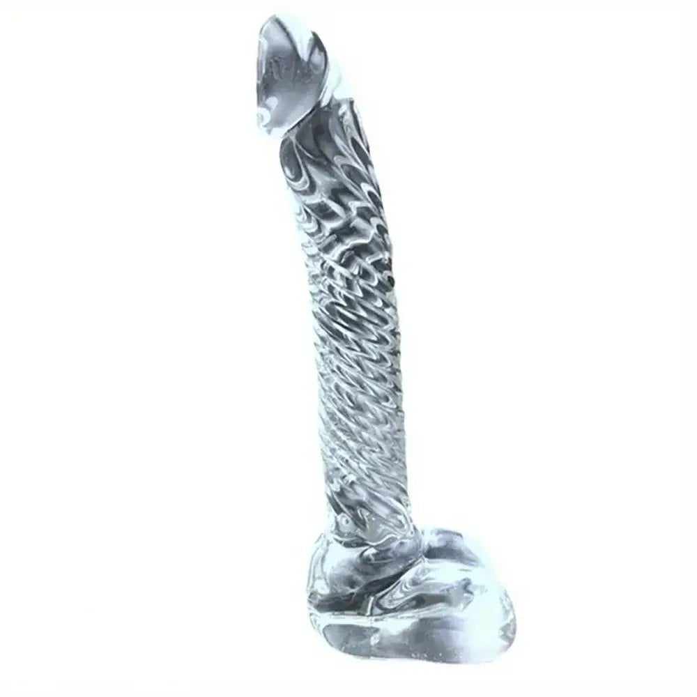 Crystal Glass Dildo 7.09 in - Clear Glass Sex Toy