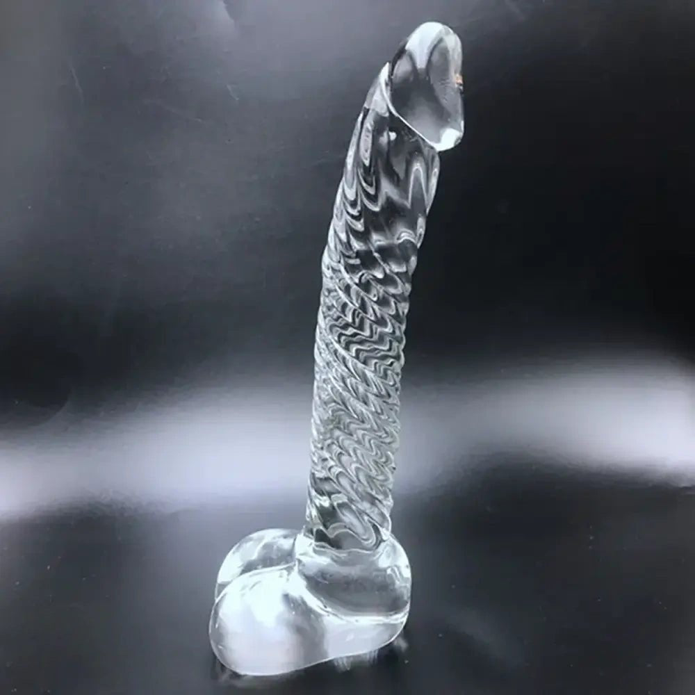 Crystal Glass Dildo 7.09 in - Clear Glass Sex Toy