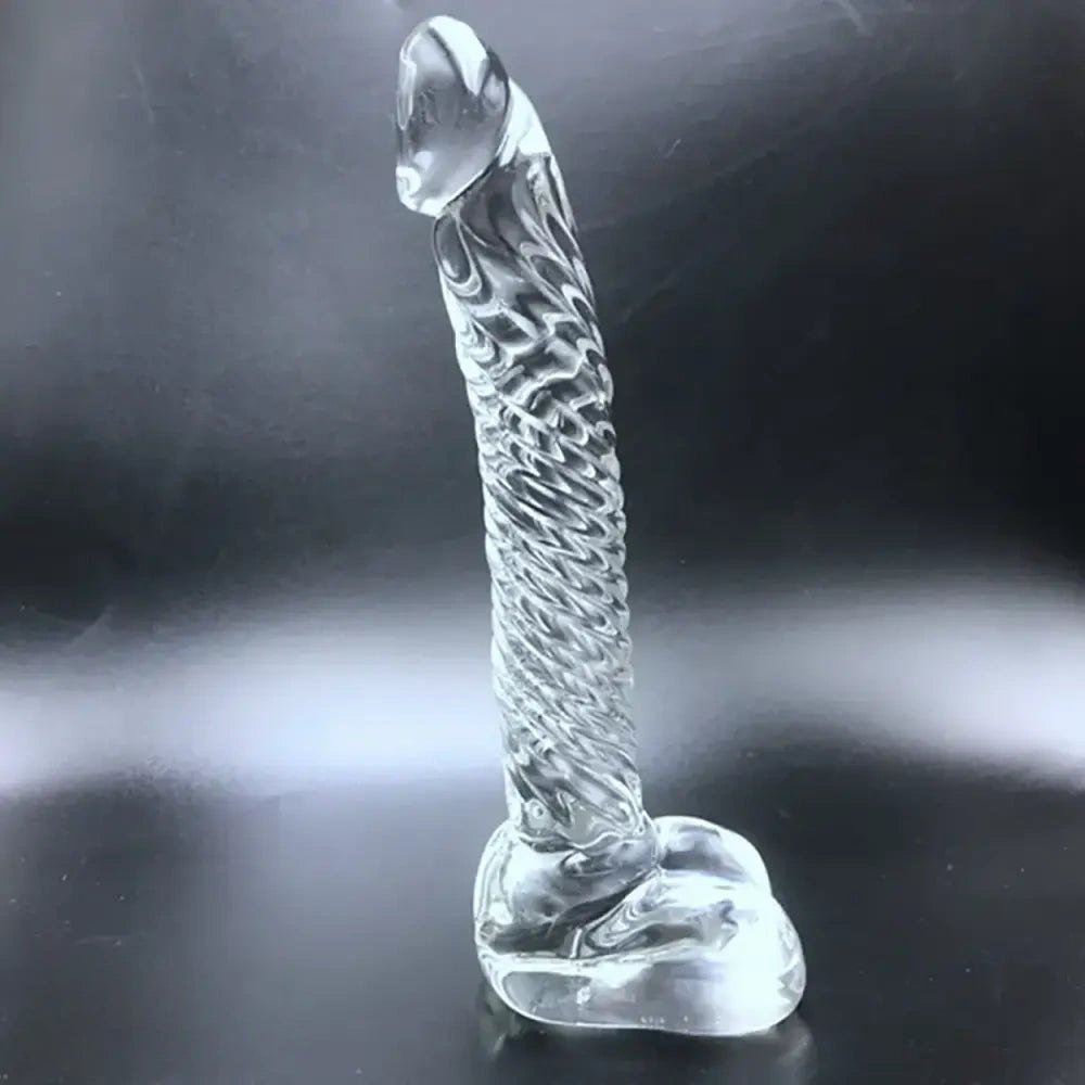 Crystal Glass Dildo 7.09 in - Clear Glass Sex Toy