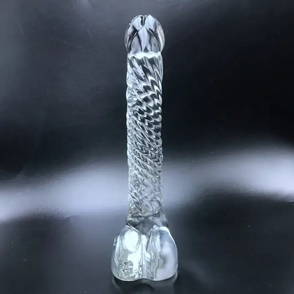 Crystal Glass Dildo 7.09 in - Clear Glass Sex Toy