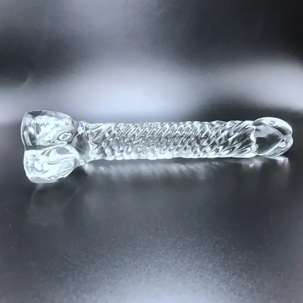 Crystal Glass Dildo 7.09 in - Clear Glass Sex Toy