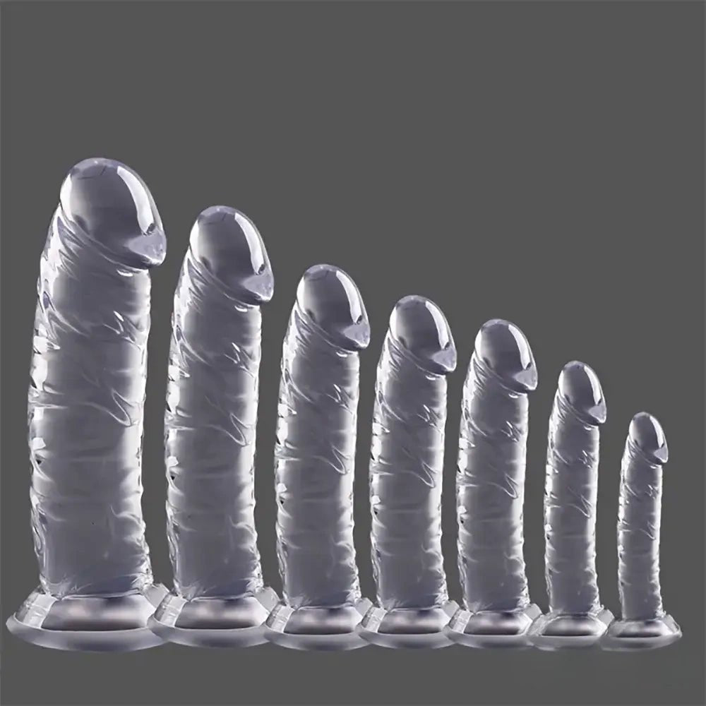 Crystal Clear Realistic Dildo - Clear TPE Realistic Dildo