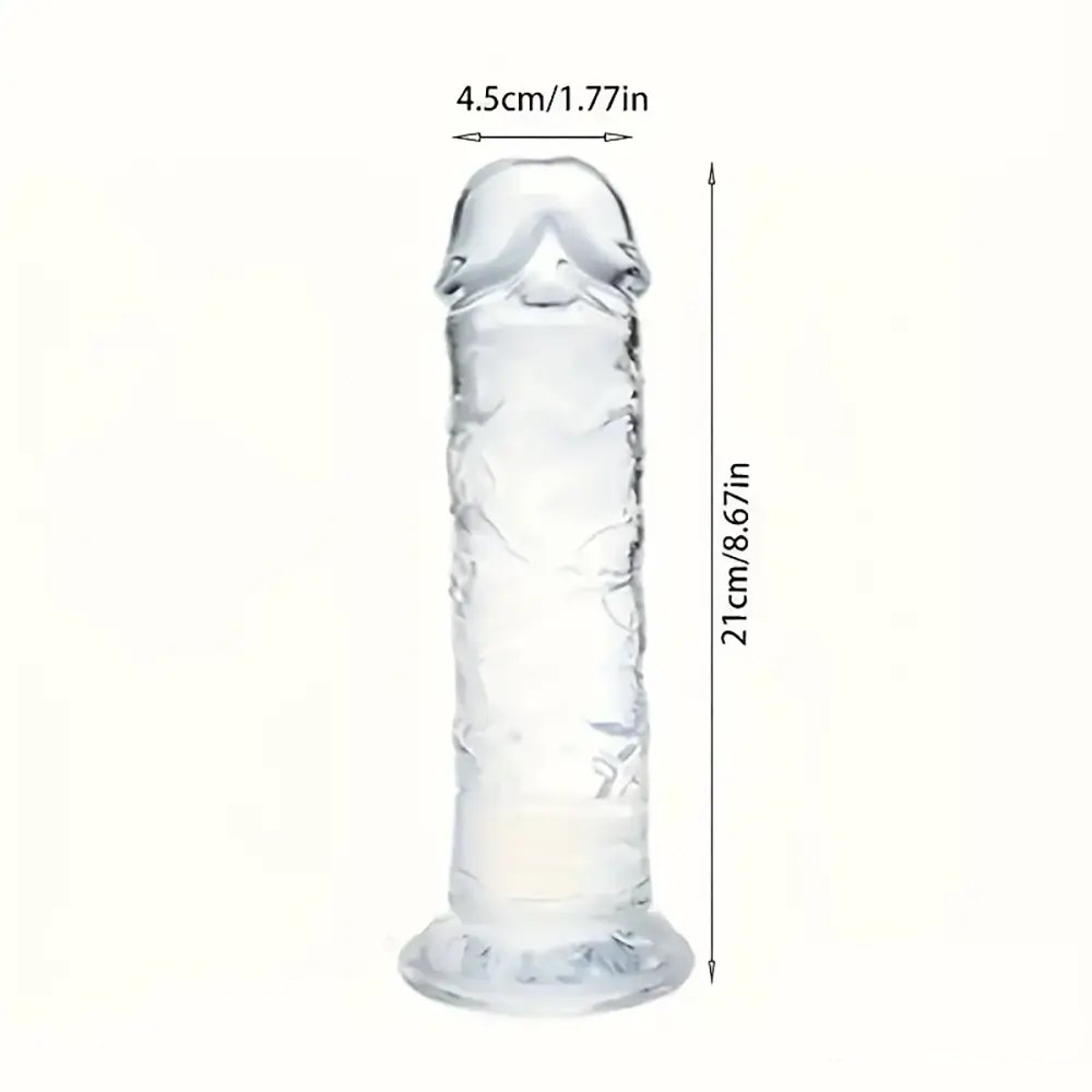 Crystal Clear Realistic Dildo - Clear TPE Realistic Dildo