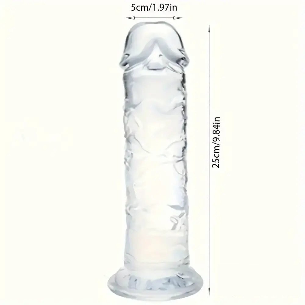 Crystal Clear Realistic Dildo - Clear TPE Realistic Dildo