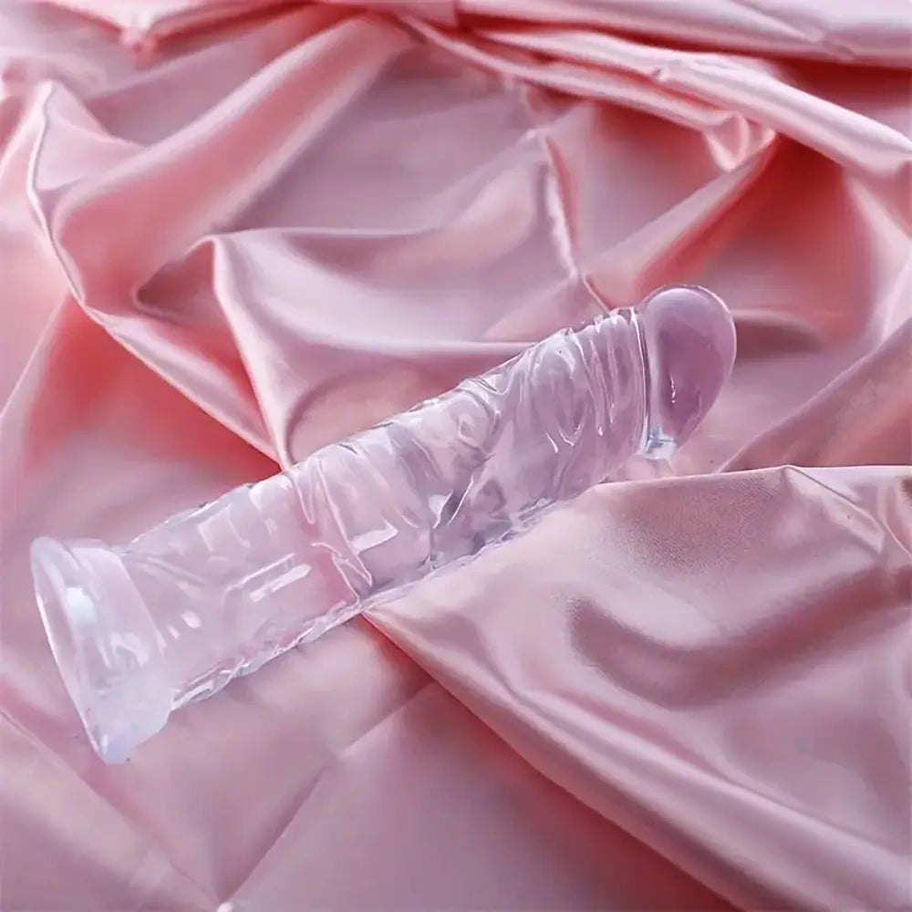 Crystal Clear Realistic Dildo - Clear TPE Realistic Dildo