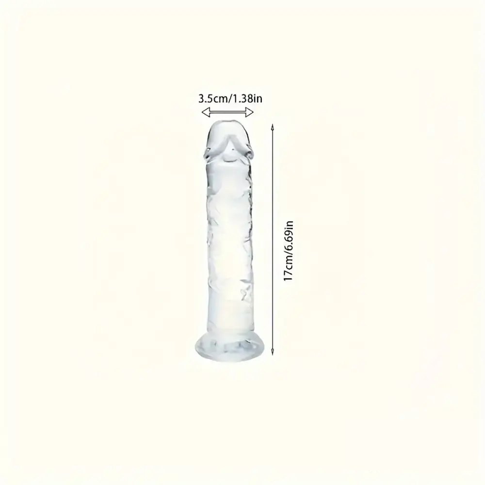 Crystal Clear Realistic Dildo - Clear TPE Realistic Dildo