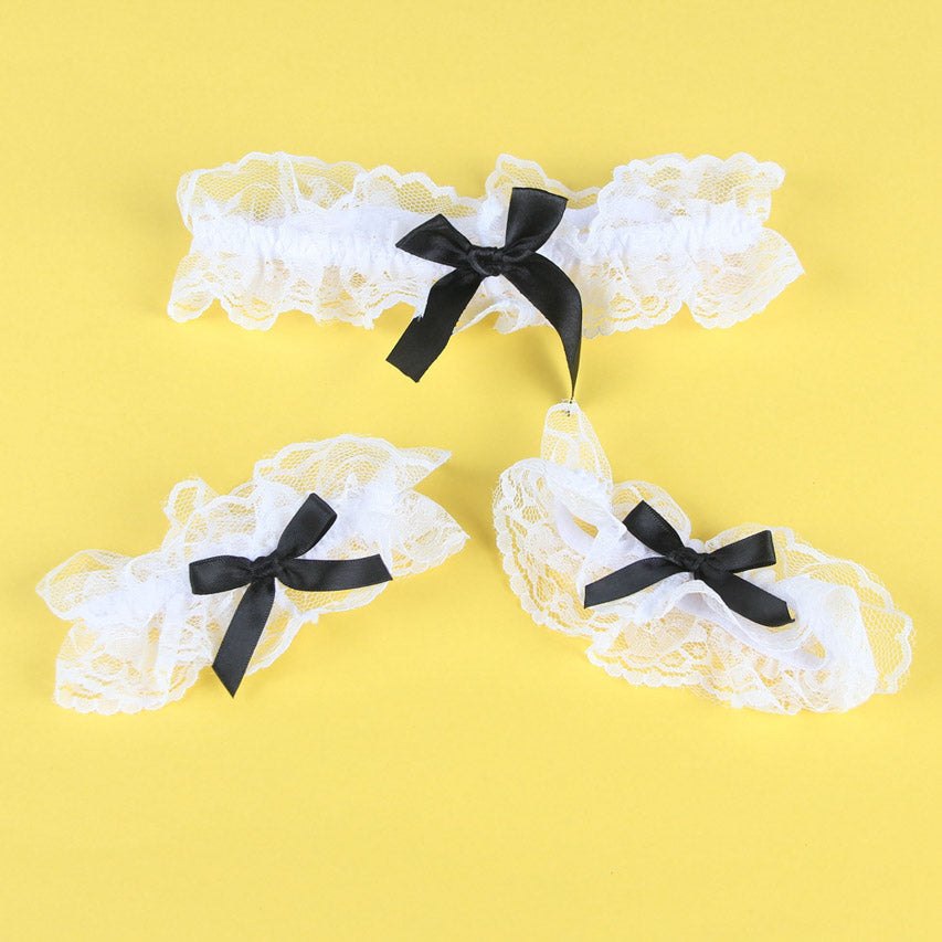 Cupless Lace Maid Bra Set with Choker - Maid Lingerie
