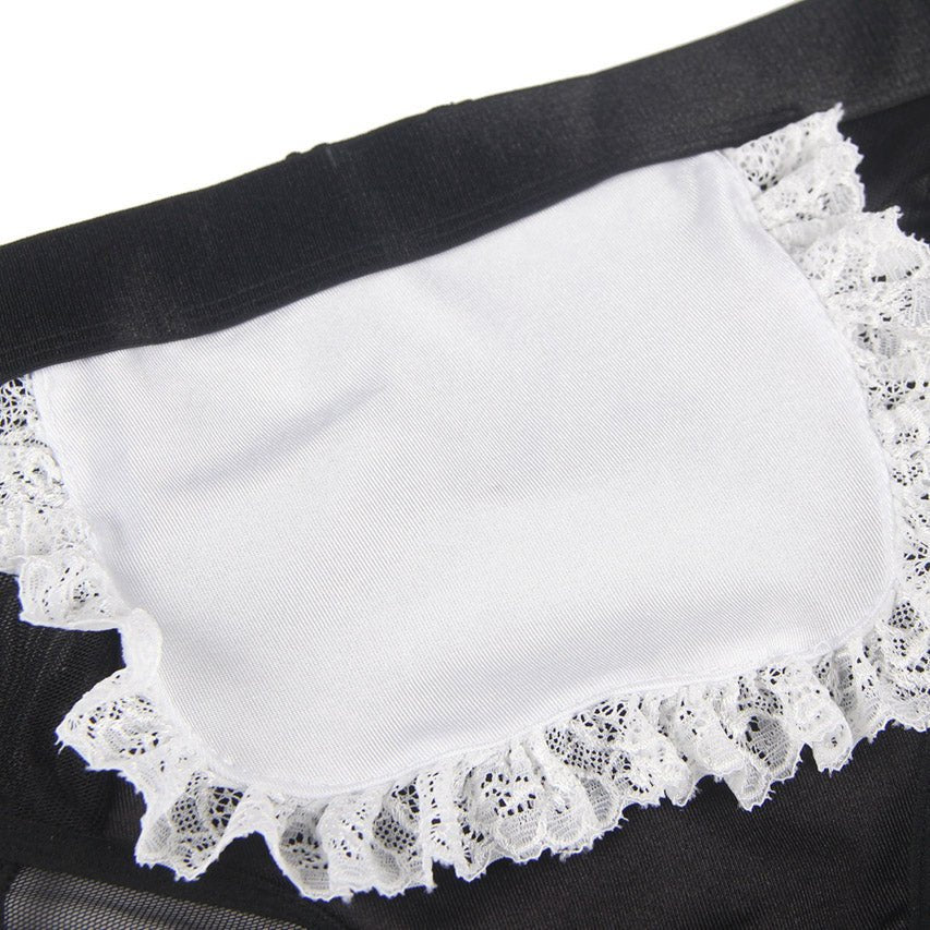 Cupless Lace Maid Bra Set with Choker - Maid Lingerie