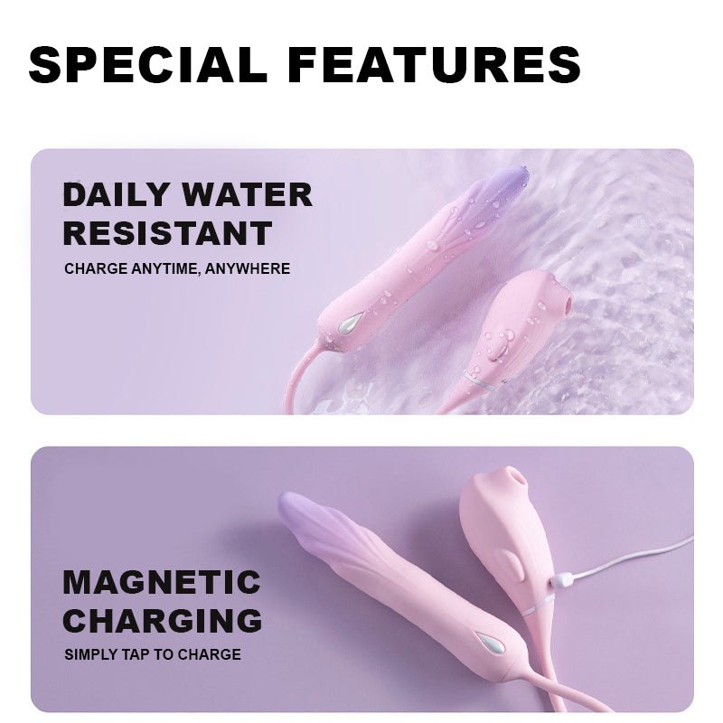 Curly Tail Fish Dual Point Toy - Suction and Wand Set