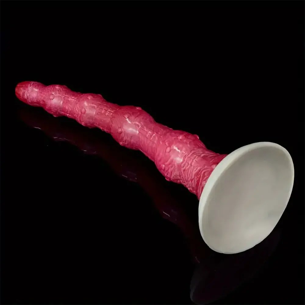 Curved Beaded Anal Dildo 14 in - Silicone Beads Toy
