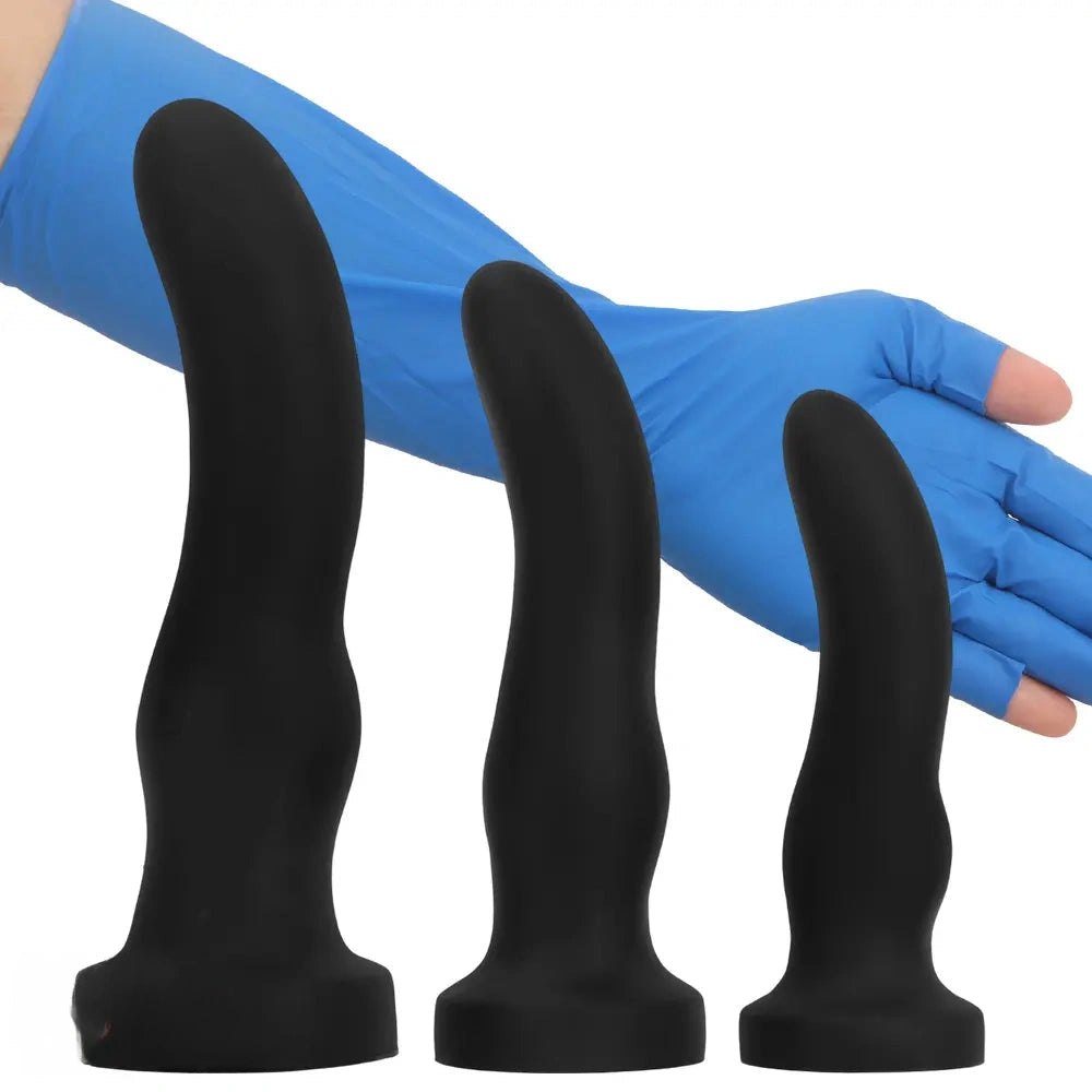 Curved Black G-Spot Dildo - Silicone Curved Dildo