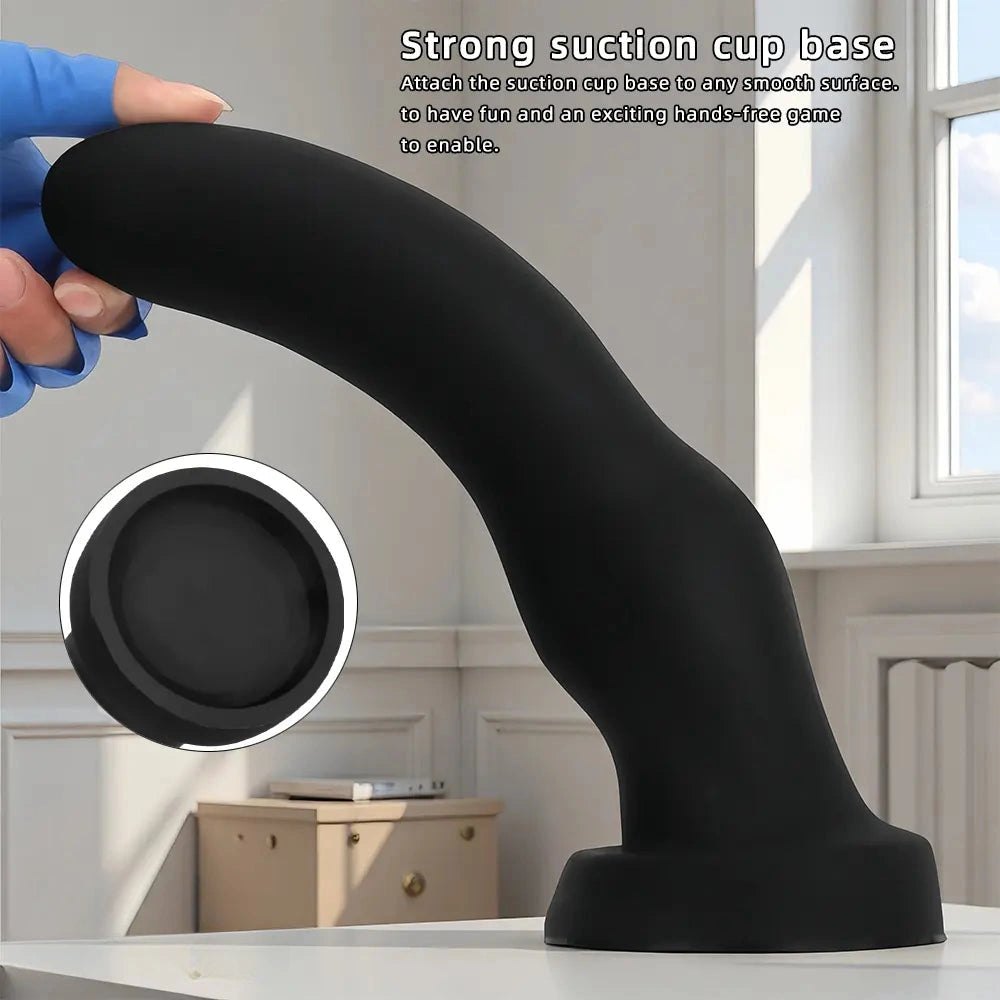 Curved Black G-Spot Dildo - Silicone Curved Dildo