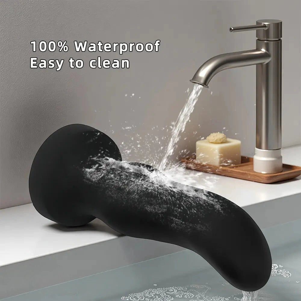 Curved Black G-Spot Dildo - Silicone Curved Dildo