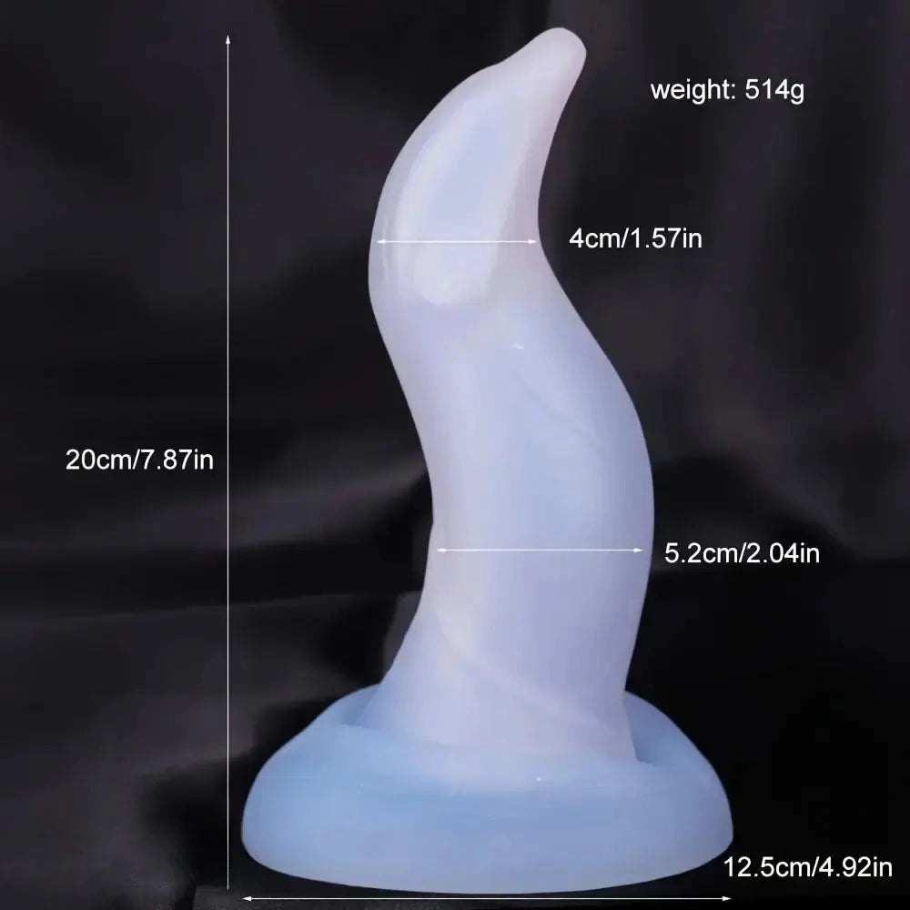 Curved Blue Silicone G-Spot Dildo - Beak-Tip Curved Dildo
