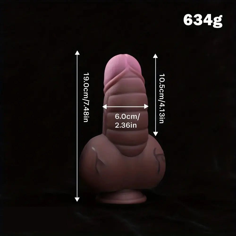 Curved Bulbous Thick Silicone Dildo - Large Thick Dildo