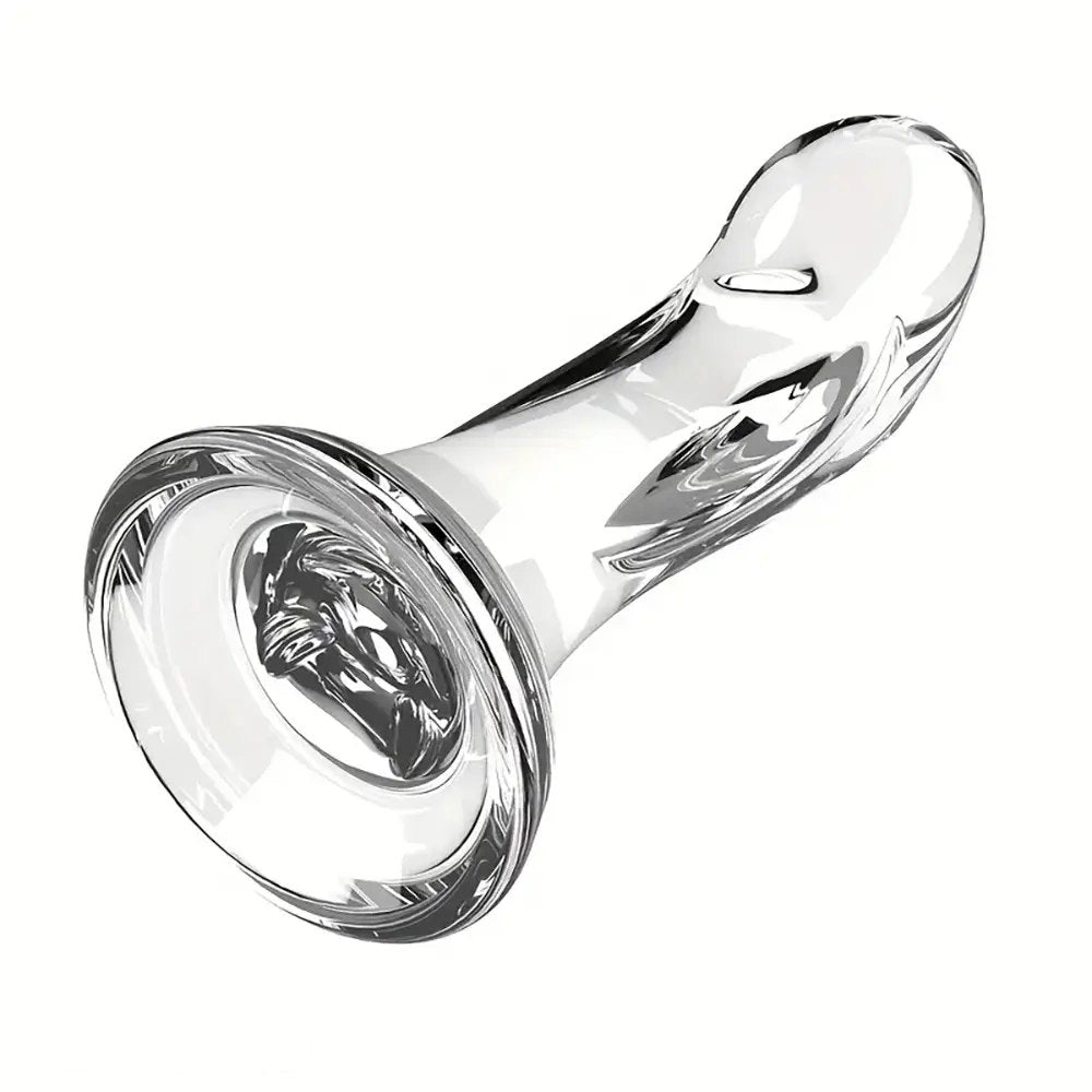 Curved Clear TPR Dildo - Slim Curved G-Spot Massager