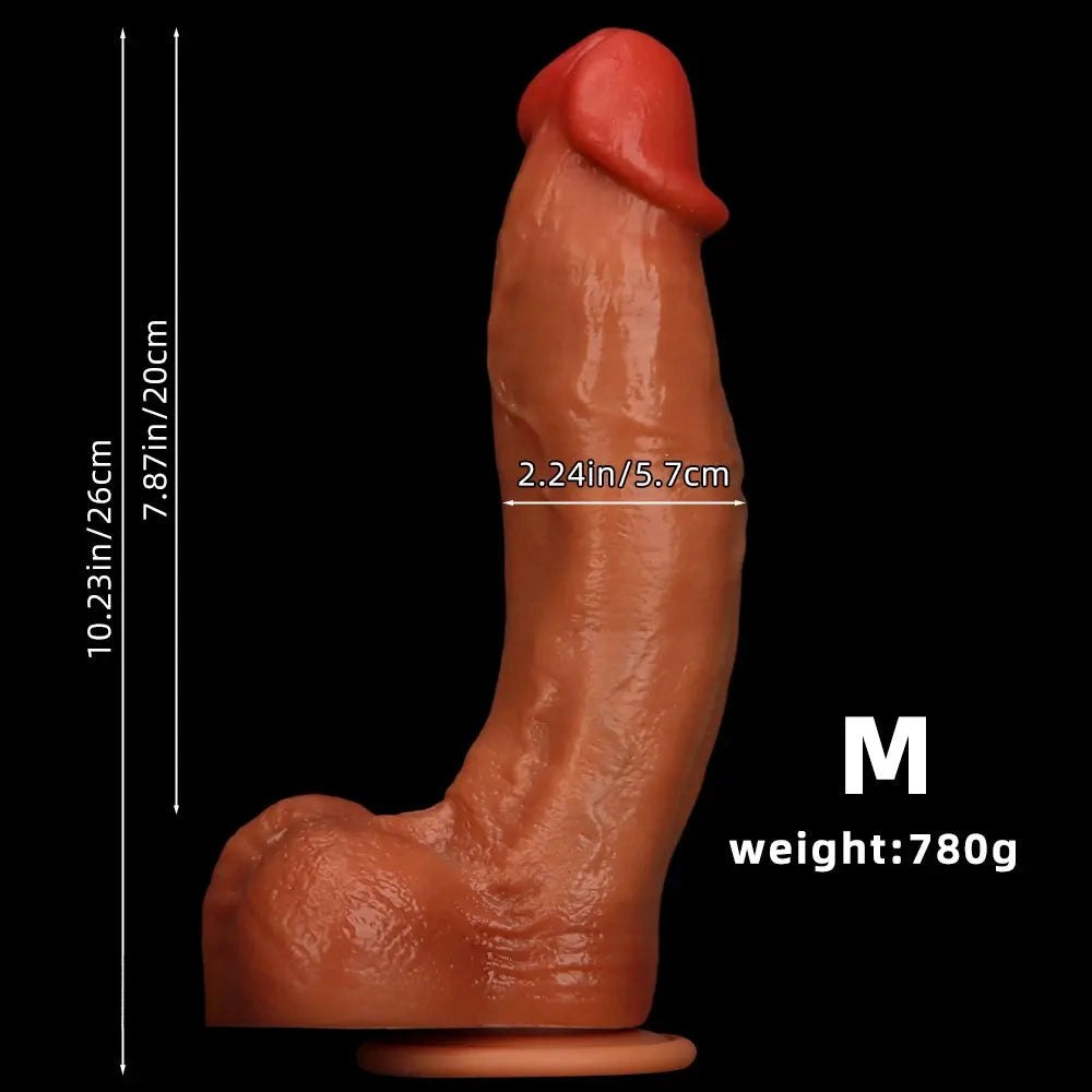 Curved Coffee Silicone Dildo - G-Spot Dildo in Three Sizes