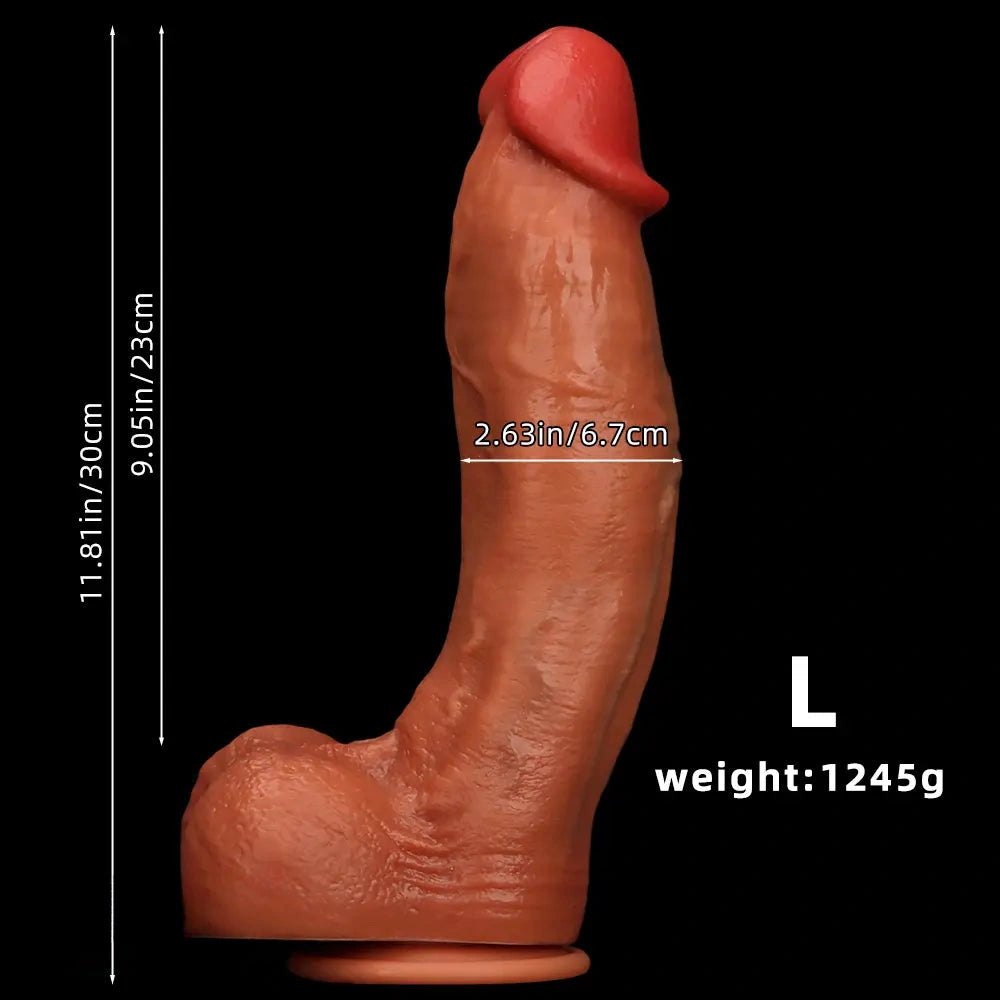 Curved Coffee Silicone Dildo - G-Spot Dildo in Three Sizes