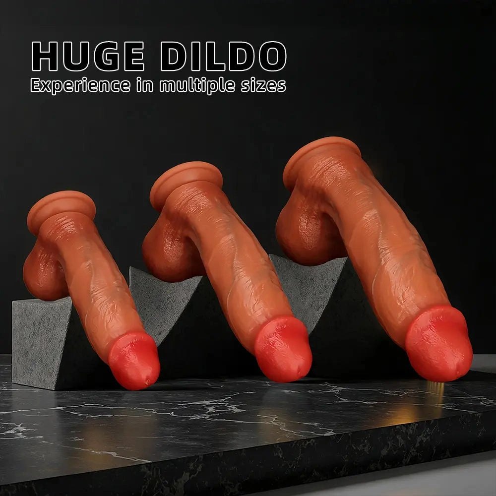 Curved Coffee Silicone Dildo - G-Spot Dildo in Three Sizes