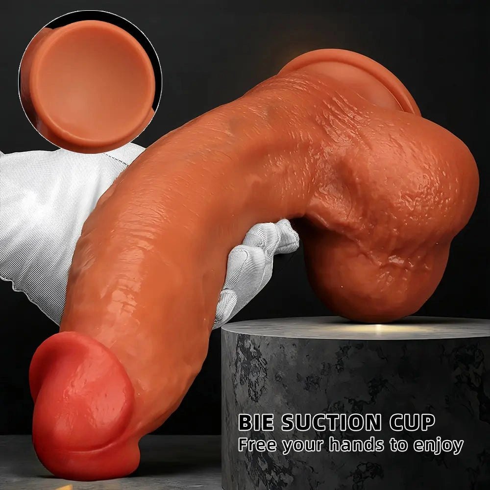 Curved Coffee Silicone Dildo - G-Spot Dildo in Three Sizes