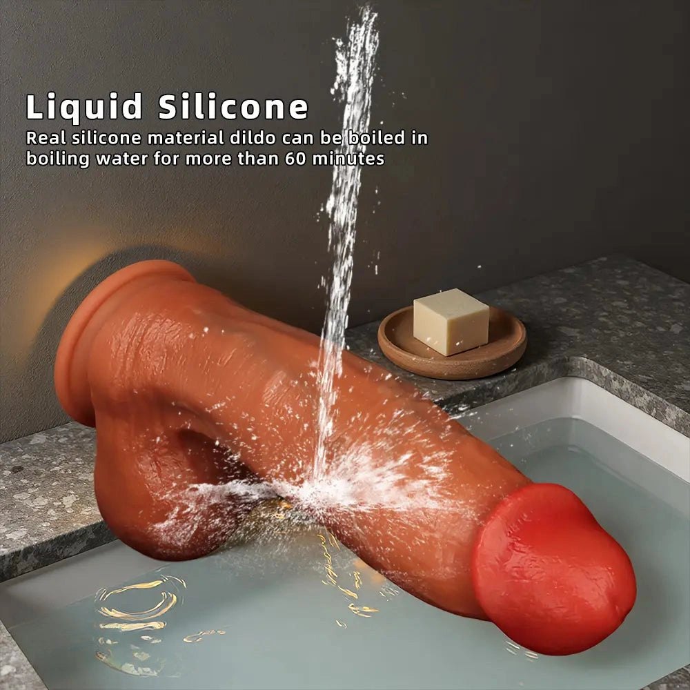Curved Coffee Silicone Dildo - G-Spot Dildo in Three Sizes