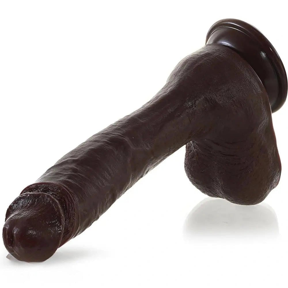 Curved Coffee Tone Veiny Dildo - Realistic Dildo