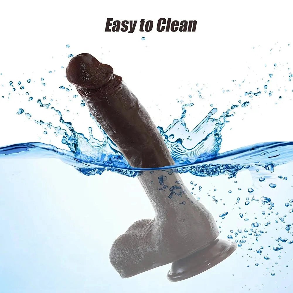Curved Coffee Tone Veiny Dildo - Realistic Dildo