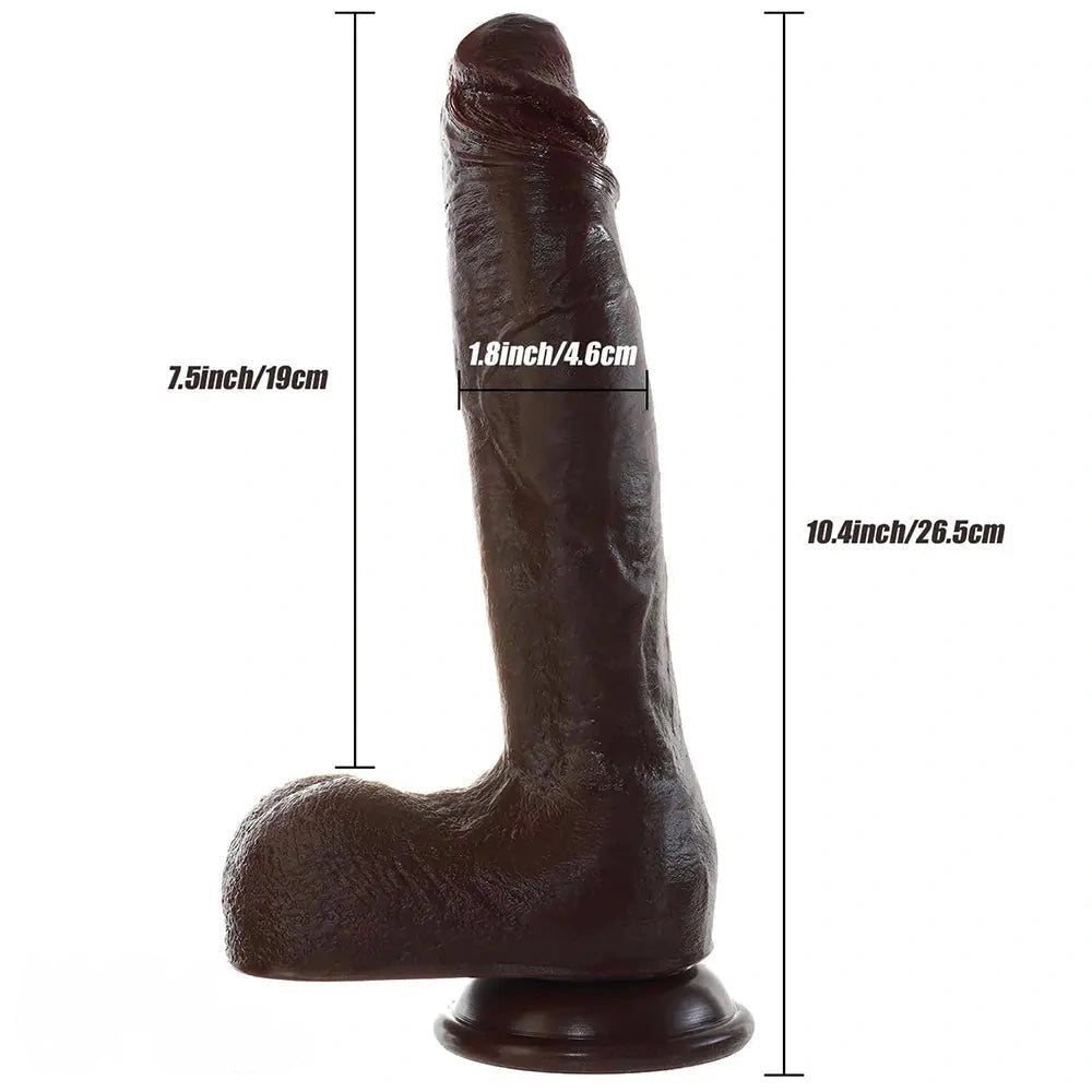 Curved Coffee Tone Veiny Dildo - Realistic Dildo