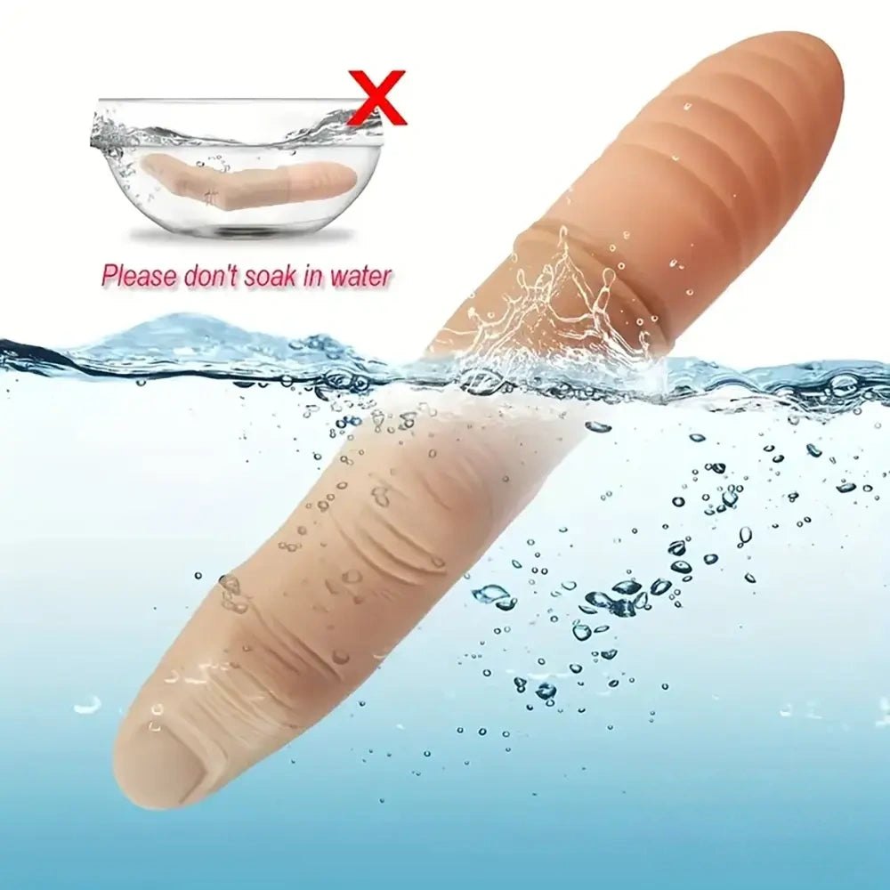 Curved Finger Vibrating G-Spot Dildo - Vibrating Thrusting Dildo