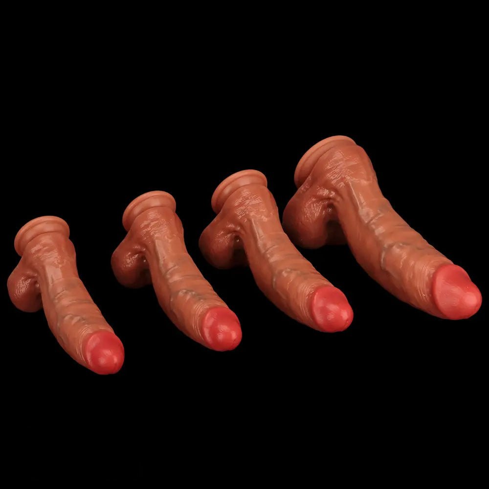 Curved G-Spot Silicone Dildo - Curved G-Spot Dildo, 4 Sizes